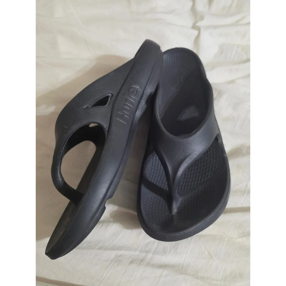 Hurley Mens Black Foam Flip Flop Sandals Thong Slides Size 10 fit like 8s